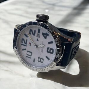 Tommy Hilfiger Silver and Black Watch